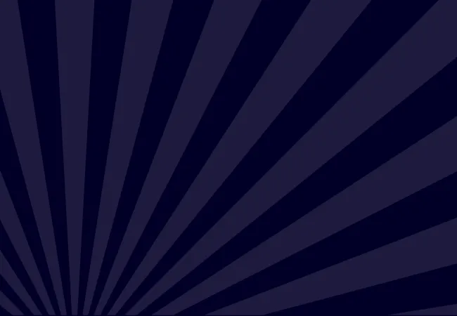 Dark blue background with radiating diagonal stripes creating a subtle sunburst pattern.