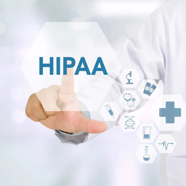 Icon representing HCPs comprehensive HIPAA compliance programs, ensuring patient data security and adherence to federal regulations.