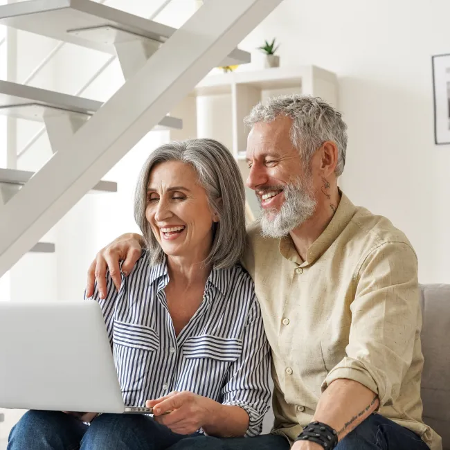 a man and a woman sitting on a couch