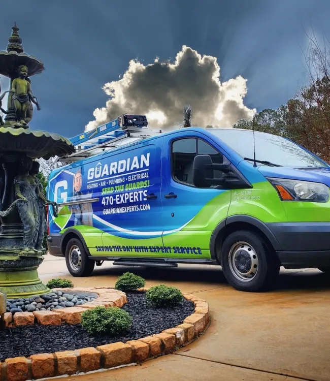emergency heater repair in kennesaw ga with guardian hvac service van
