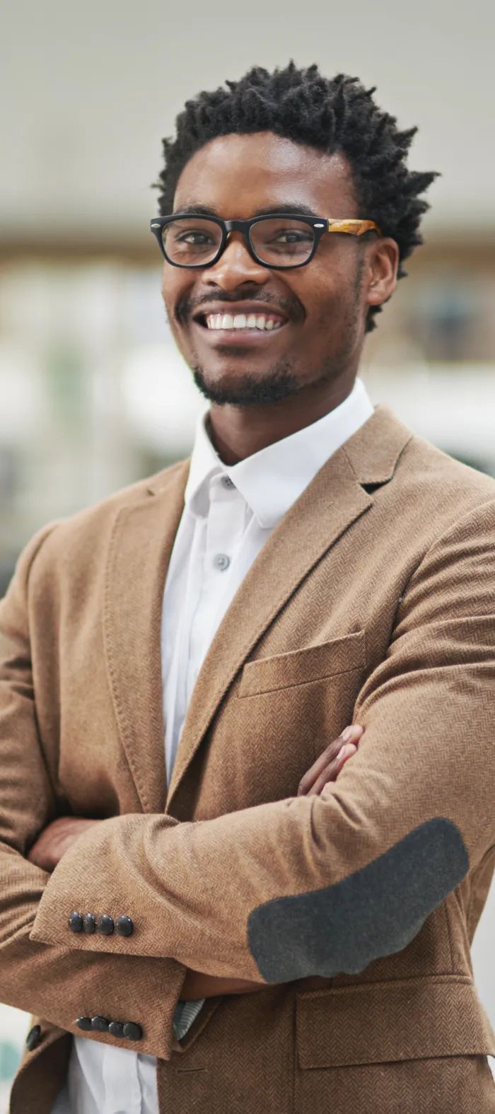 a man wearing glasses