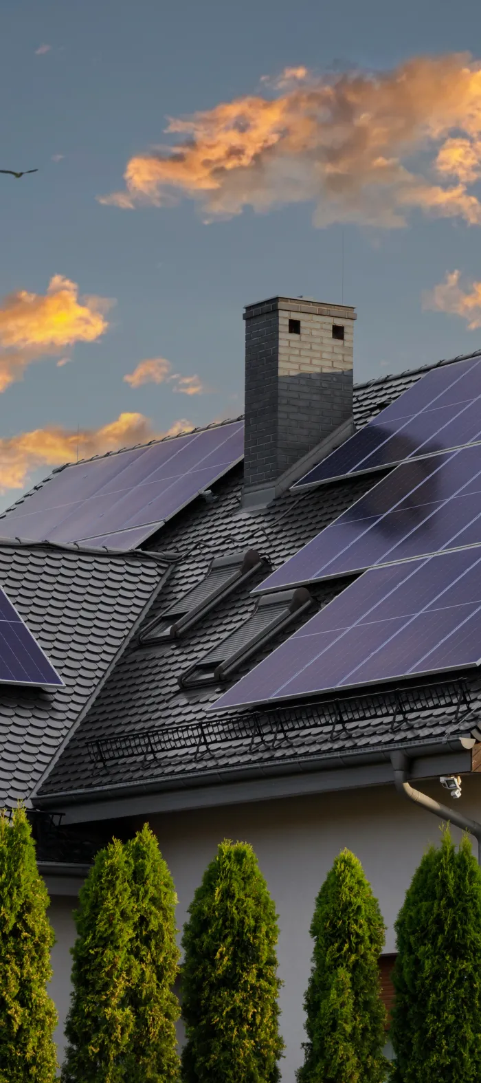 a house with solar panels