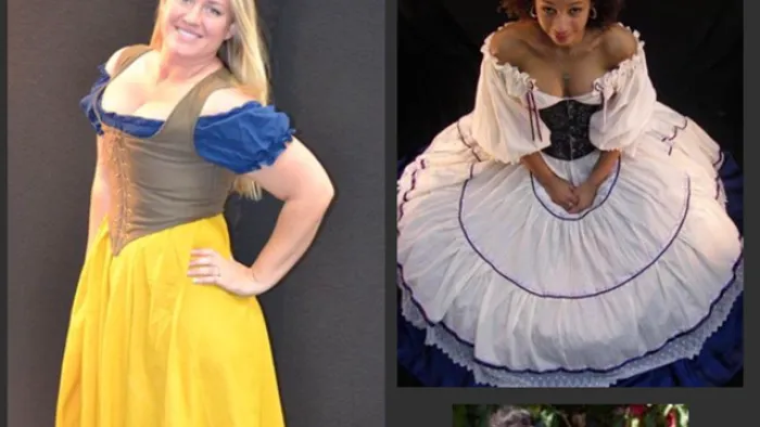 a person in a yellow dress posing for a photo