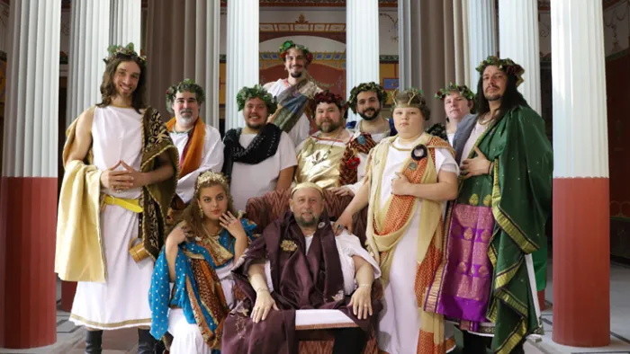 a group of people posing for the camera