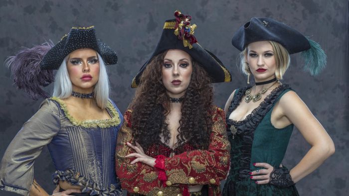 a group of women in clothing