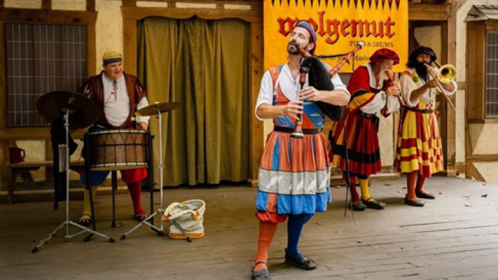 a group of people playing instruments