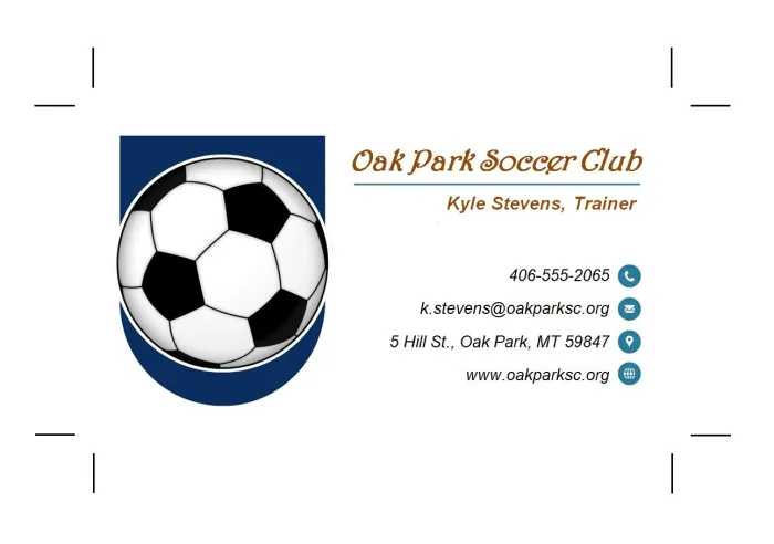 An artwork layout for a business card that shows the placement of Crop Marks
