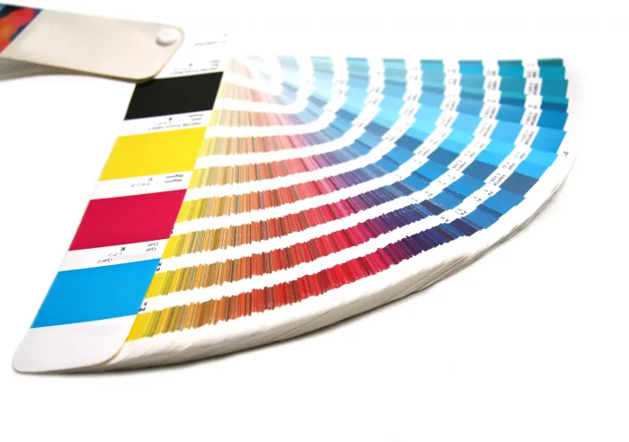 Pantone guide showing CMYK and Pantone Ink Colors