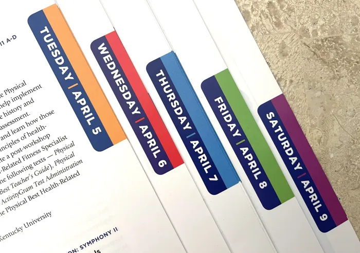 Pages of a Book with Colorful Identifiers for each Section