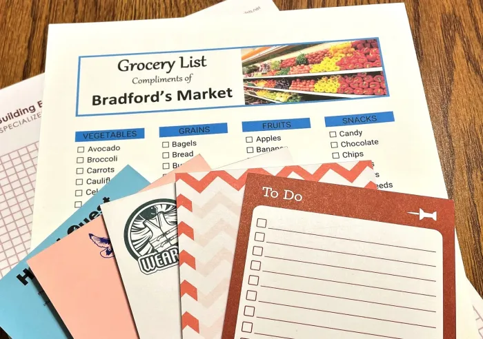 An assortment of printed Notepads