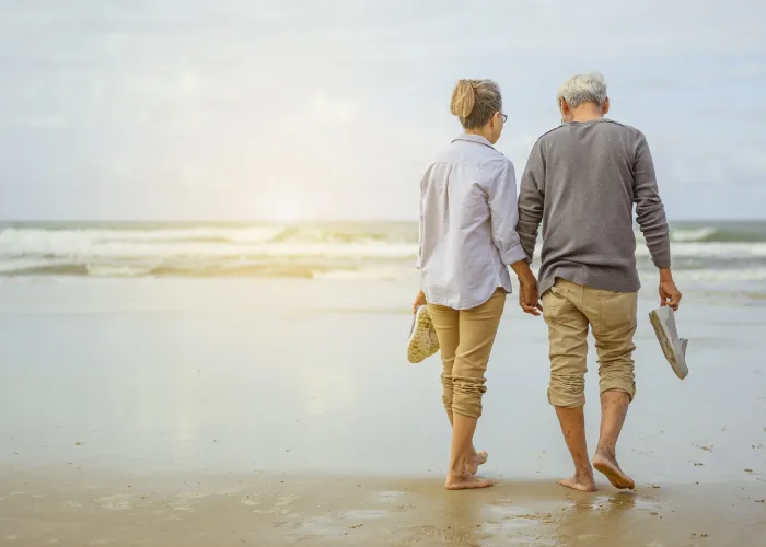 a man standing on a beach