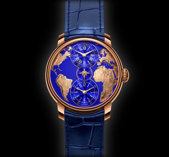 a blue and gold watch