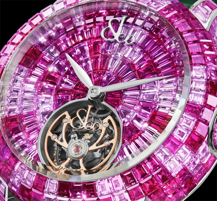 a close up of a clock