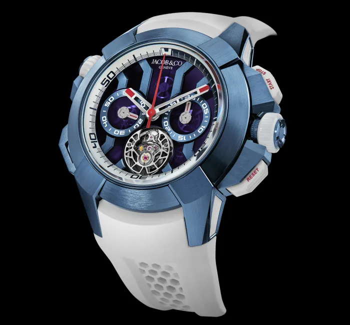 Epic X Chrono Tourbillon Blue Titanium Jacob Co