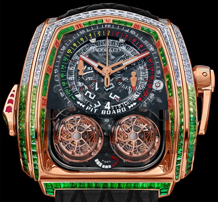 a clock on the side of a watch