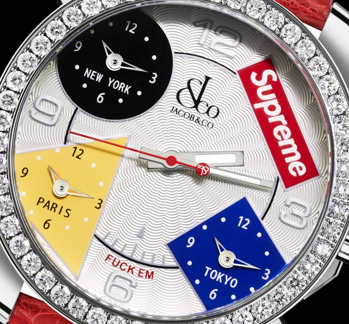 Supreme Four Time zone White Dial 40mm Jacob Co