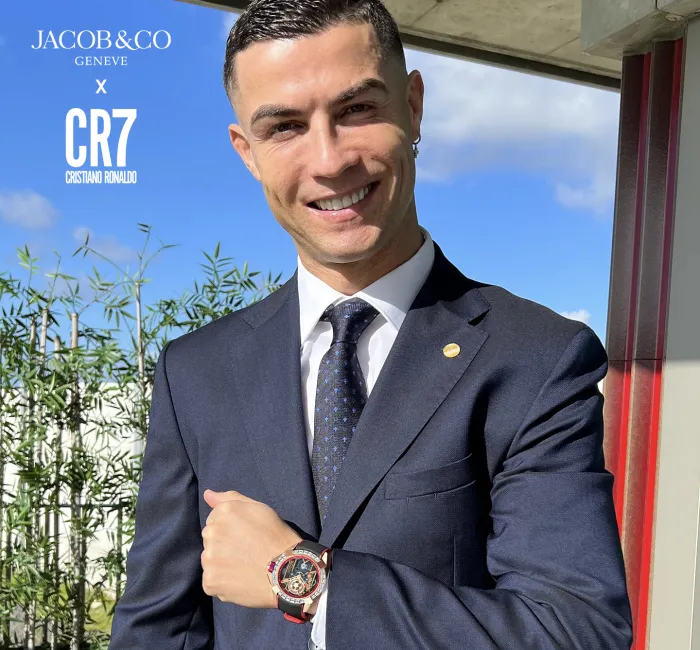 Cristiano Ronaldo in a suit and tie