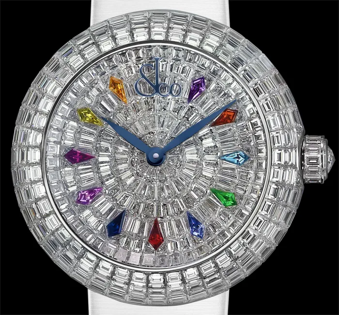 a clock in the middle of a watch