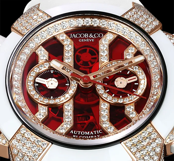 Epic X Chrono Full Pave Red Crystal White Diamonds Jacob Co