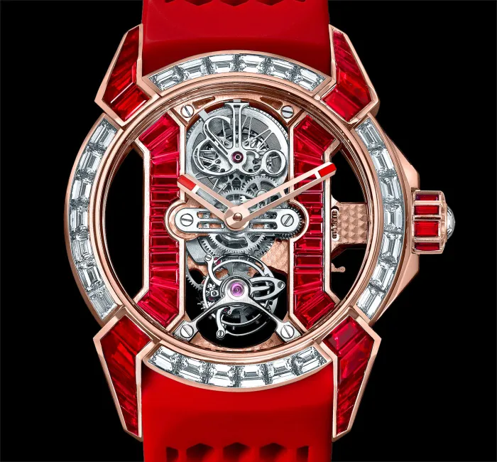 a close up of a watch