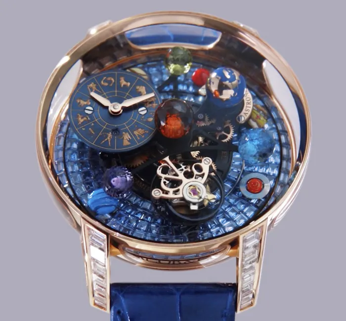a blue and silver watch