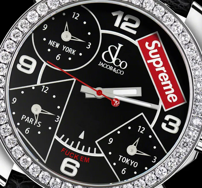 Supreme jacob and co watch hot sale