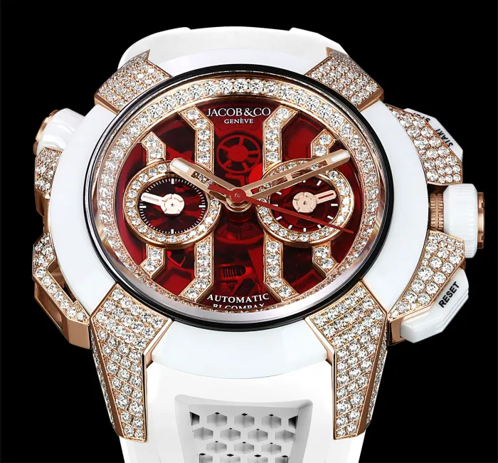 Epic X Chrono Full Pave Red Crystal White Diamonds Jacob Co