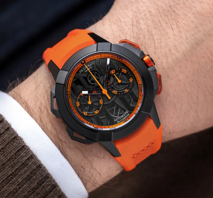 Epic X Chrono Black Titanium Orange Inner Ring Jacob Co