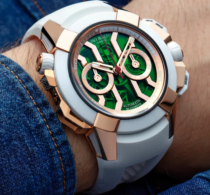 Epic X Chrono Rose Gold Green Mineral Jacob Co