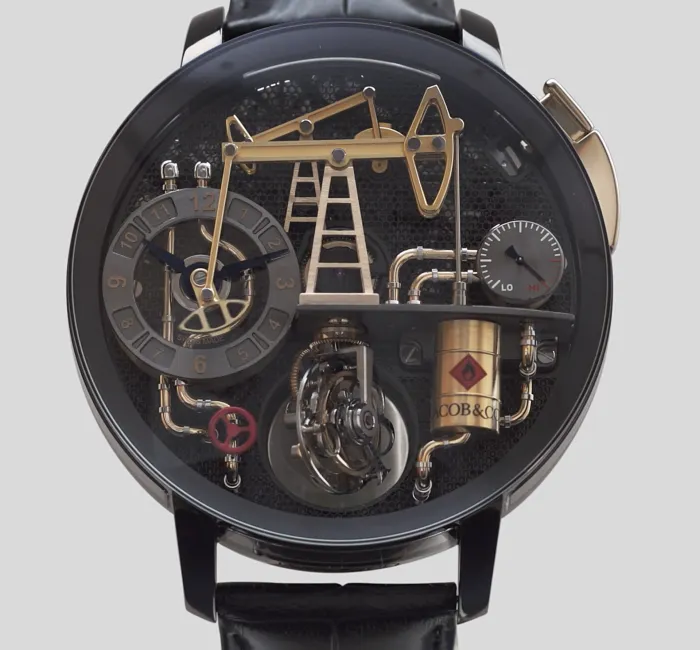 a clock in the middle of a watch