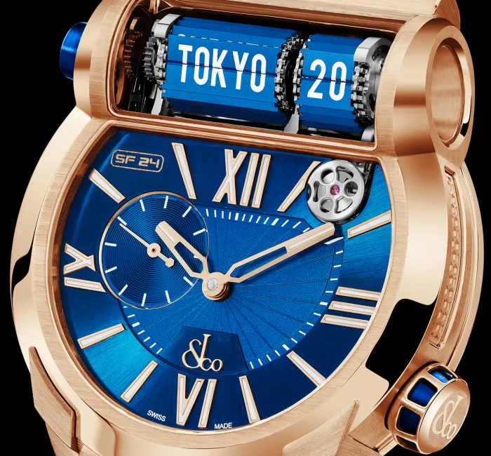 a blue and white wrist watch