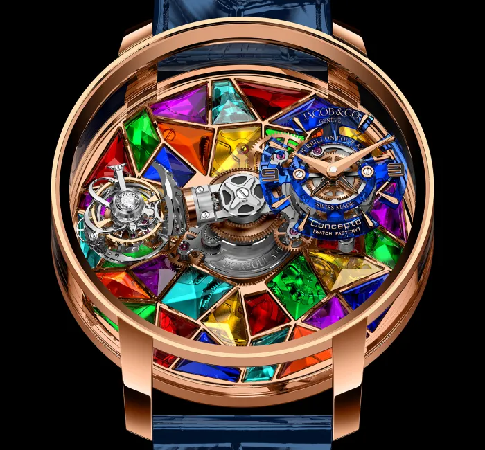 a watch with colorful designs