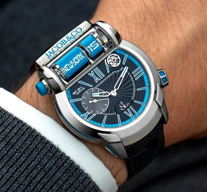 Epic SF24 Racing Titanium World Time Blue Jacob Co