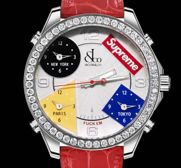 Supreme Four Time zone White Dial 40mm Jacob Co