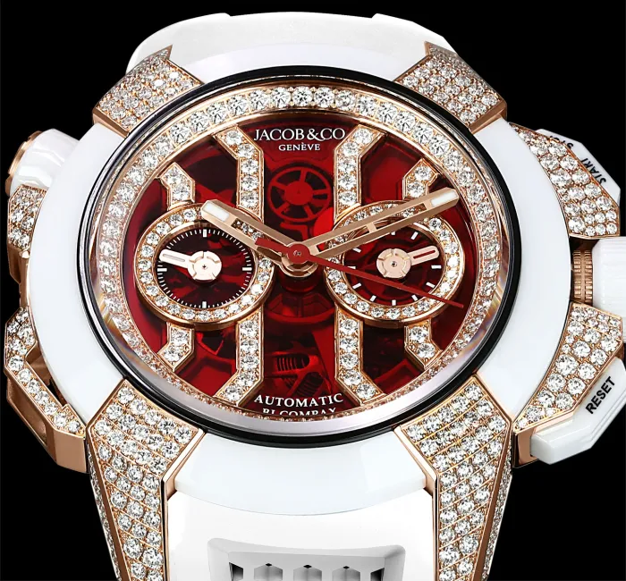 Epic X Chrono Full Pave Red Crystal White Diamonds Jacob Co