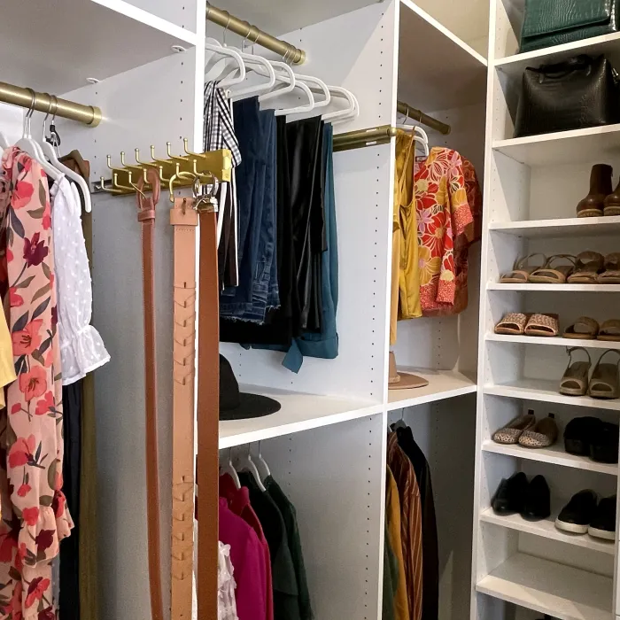 a closet full of clothes