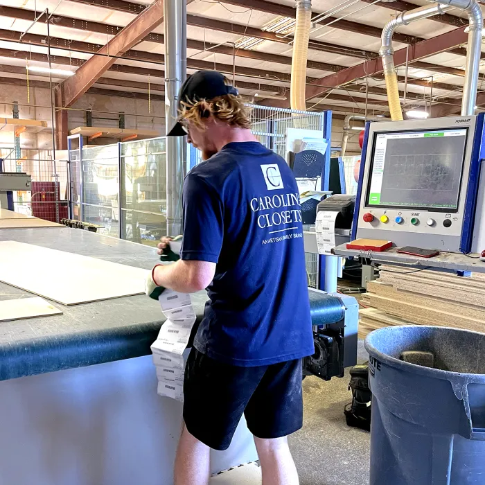 a man in a blue shirt