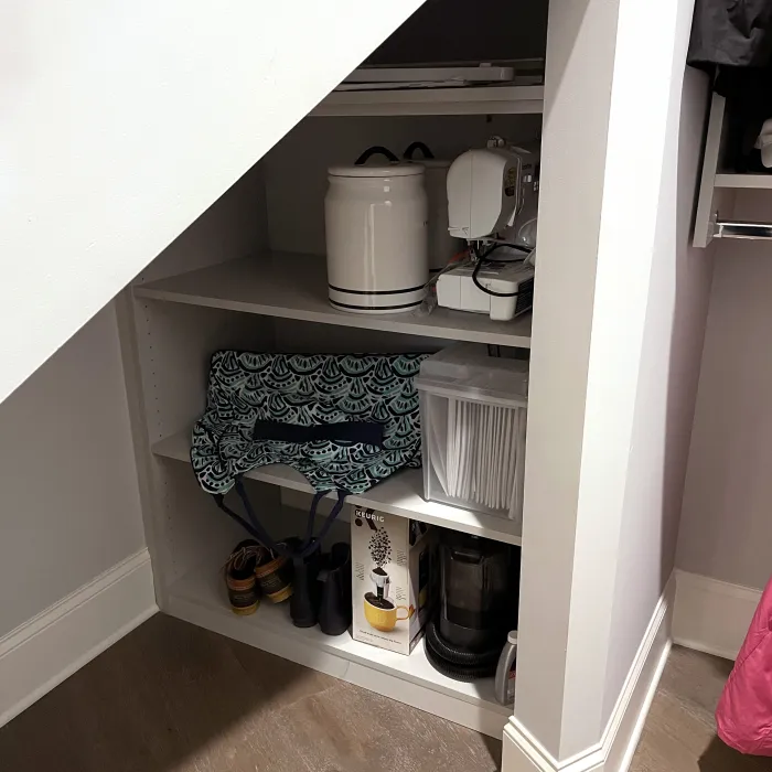 a shelf with objects on it