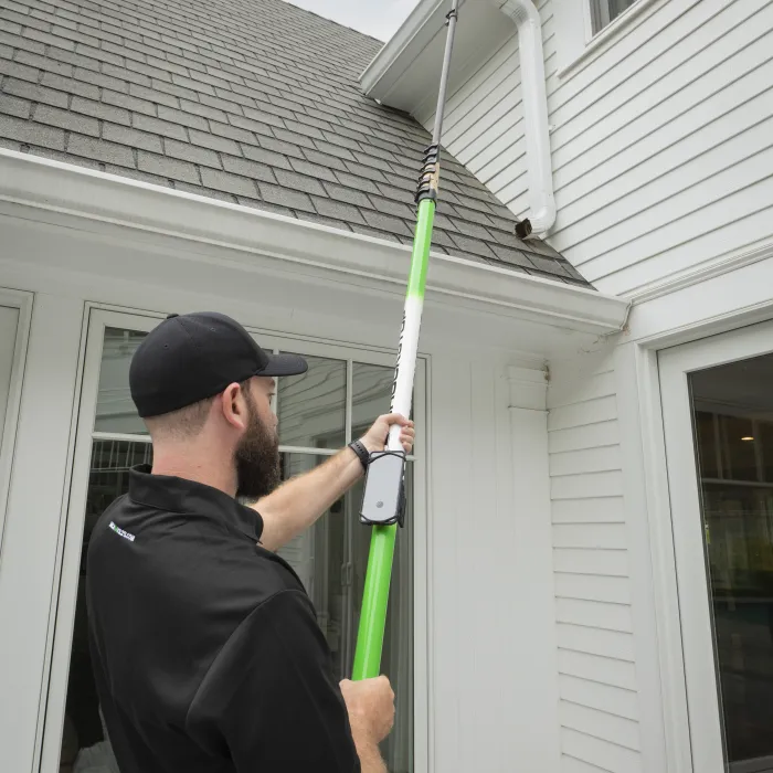 a man holding a light saber