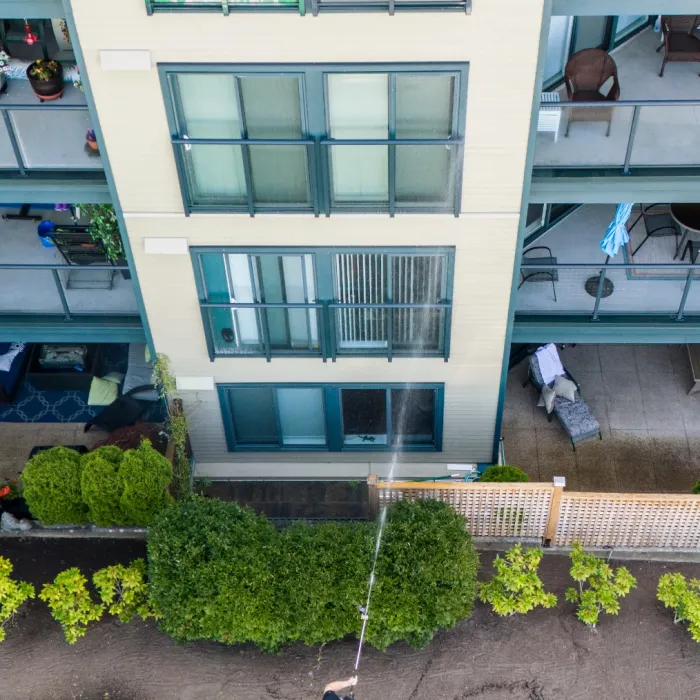 a building with a landscaping