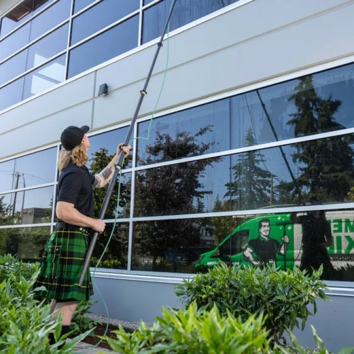 a man standing outside a building