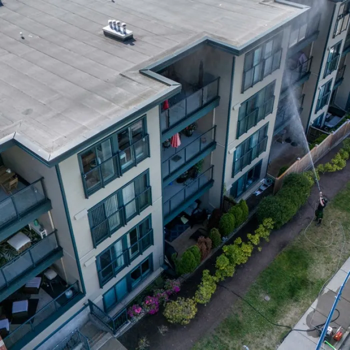 a high angle view of a building