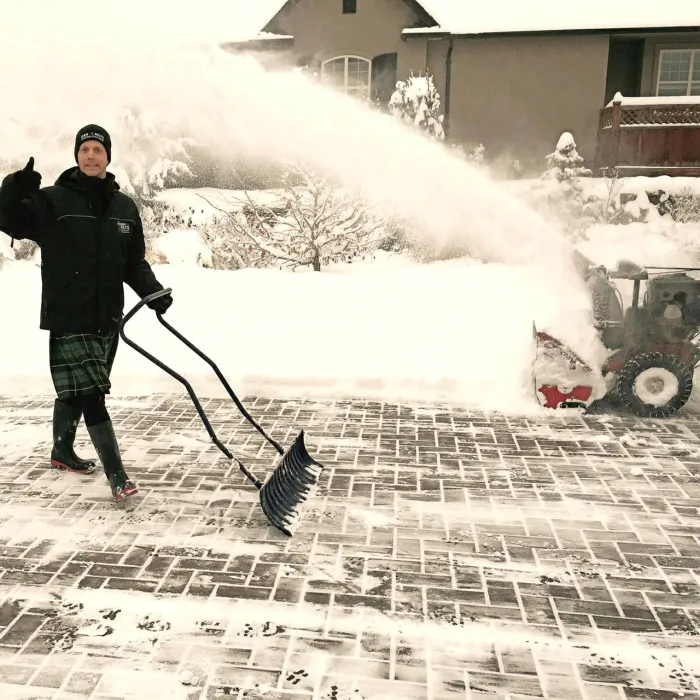 a person shoveling snow