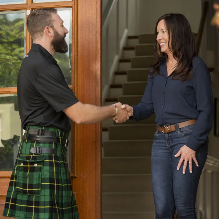 a man and a woman shaking hands