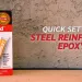 JB Weld KwikWeld quick setting steel reinforced epoxy for diverse applications.