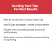Tips for best sanding results including dry time, 120 grit sandpaper, feathering edges, and dust removal.