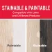 Wood surface showing paintable and stainable finishes compatible with latex and oil-based products.