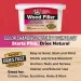 J-B Weld Wood Filler container with color changing dry-time technology, easy to sand, stain, paint, fast drying, smooth finish.