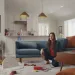 a person sitting on a couch