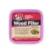 JB Weld Wood Filler container with color-changing dry-time technology, easy sanding, shrinking resistant, interior and exterior use.